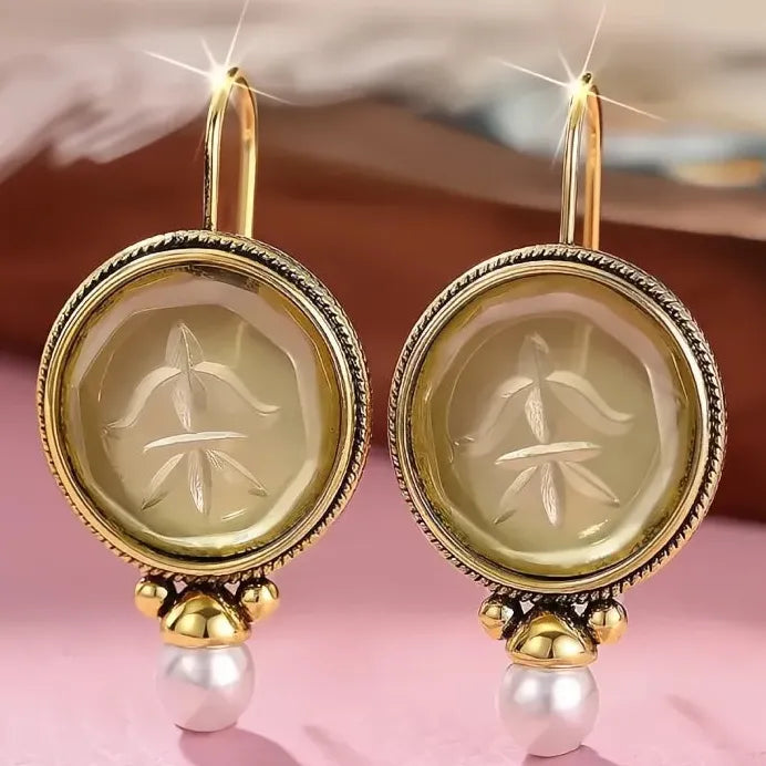 Elegant Gold Simulated Pearl Drop Earrings for Women Stylish Jewelry