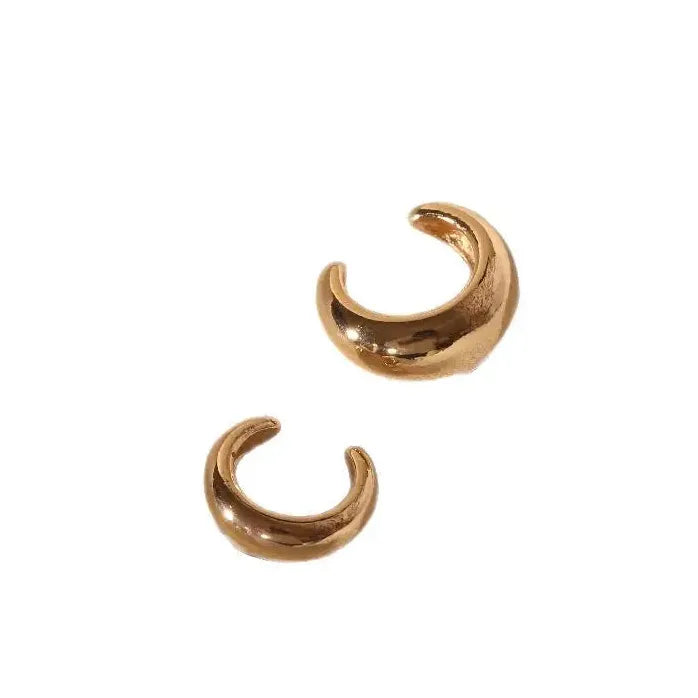 Punk Hip Hop Geometric Metal C-Shape Clip Earrings for Women Party Jewelry