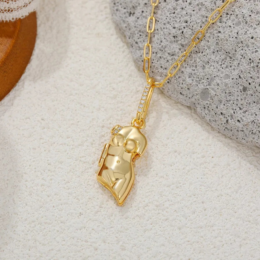 18K Gold Plated Stainless Steel Punk Body Chain Necklace for Women Gift