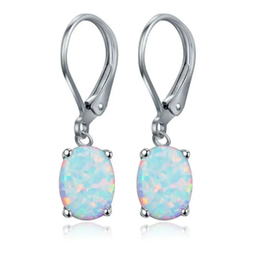 Vibrant Opal Zinc Alloy Dangle Earrings Hypoallergenic Jewelry for Daily & Party Wear