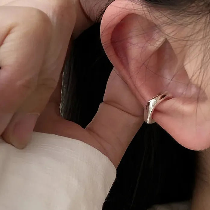 Unique Asymmetry Round Cartilage Metal Ear Clips Fake Piercing Gift Jewelry