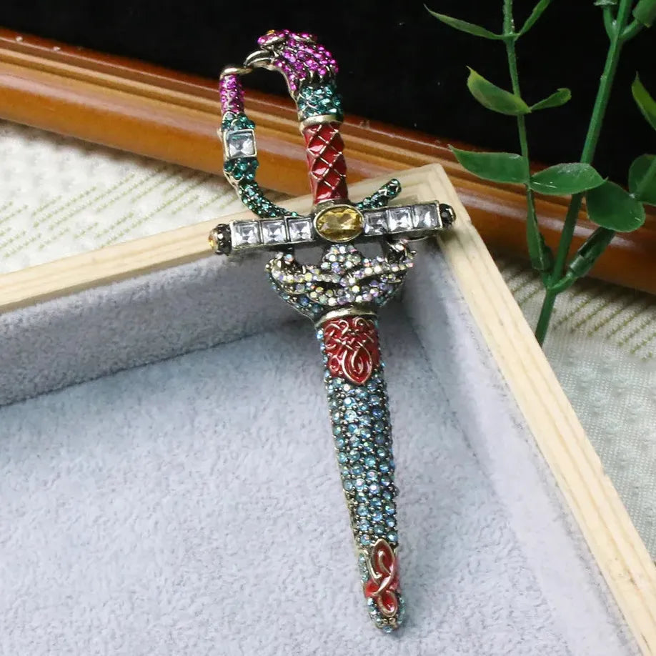 Vintage Sword Brooch Jewelry Gift for Men & Women Classic Style