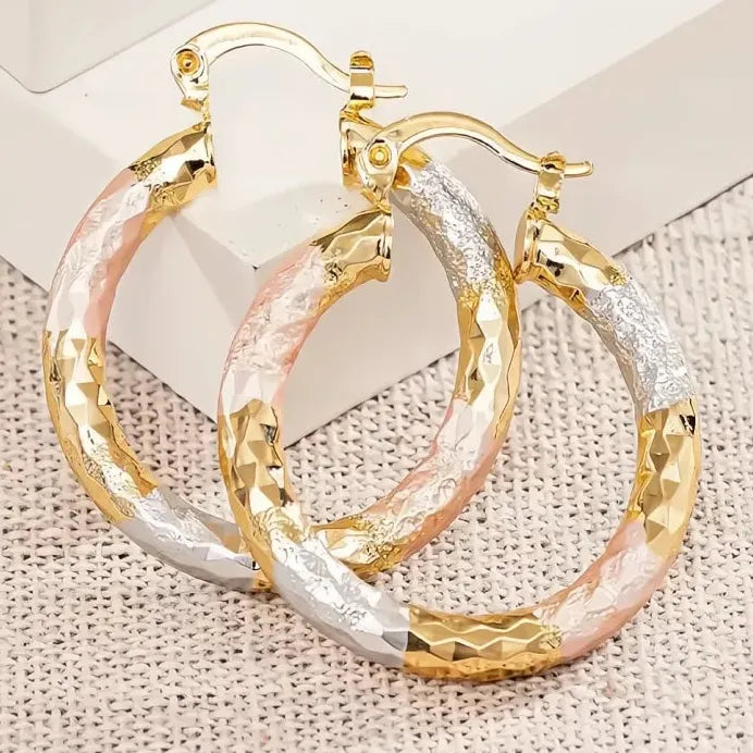 Trendy Elegant Women’s Geometric Copper Alloy Hoop Earrings