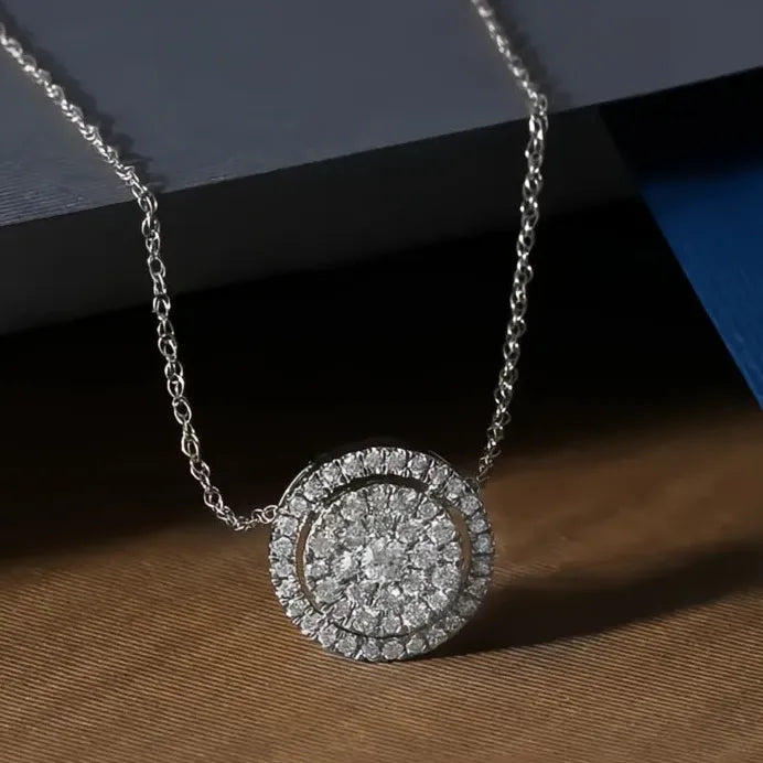 Elegant Cubic Zirconia Pendant Necklace Silver Chain Wedding Jewelry Gift