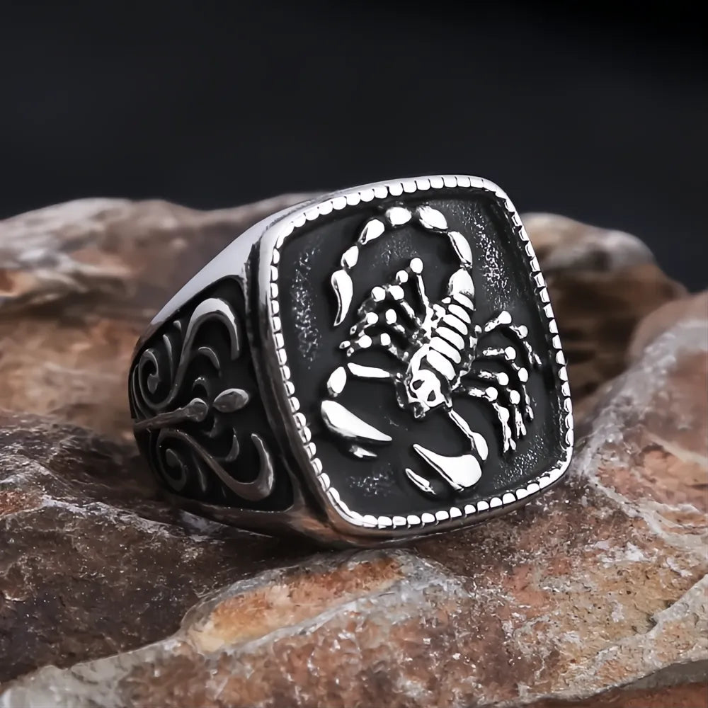 Vintage 316L Stainless Steel Scorpion Ring Unisex Punk Fashion Jewelry for Men Women
