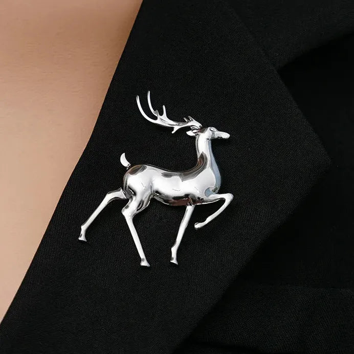 Gold Metal Deer Brooch Zinc Alloy Unisex Luxury Suit Jewelry