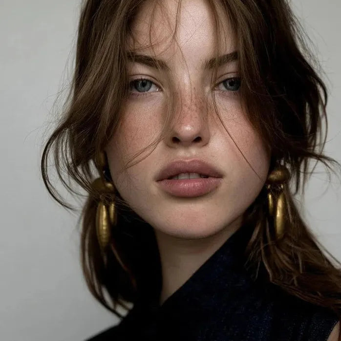 Vintage Geometric Copper Dangle Earrings for Women Daily Wear Jewelry