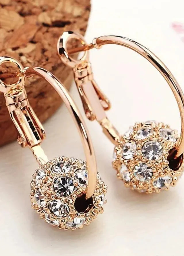 Women Lucky Beads Crystal Earrings Colorful Balls Inlaid Zircon Jewelry