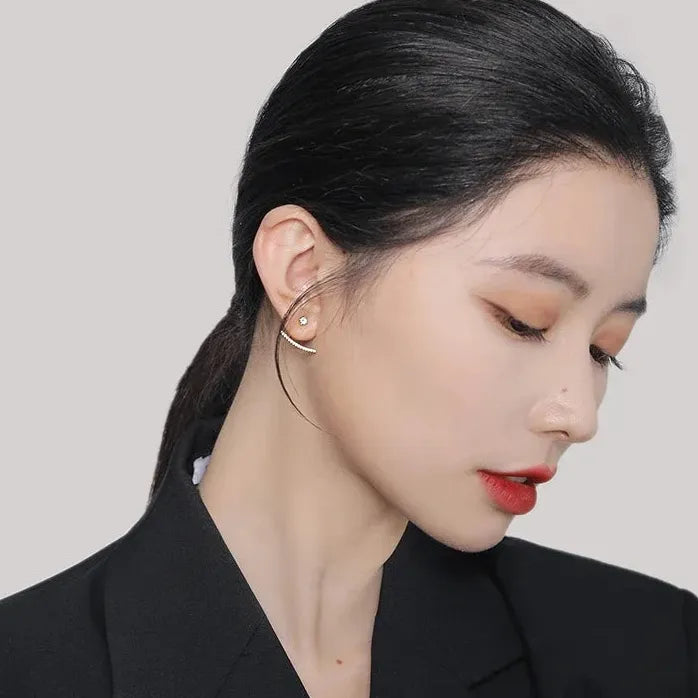 2024 Classic Korean Geometric Zircon Gold Color Earrings for Women
