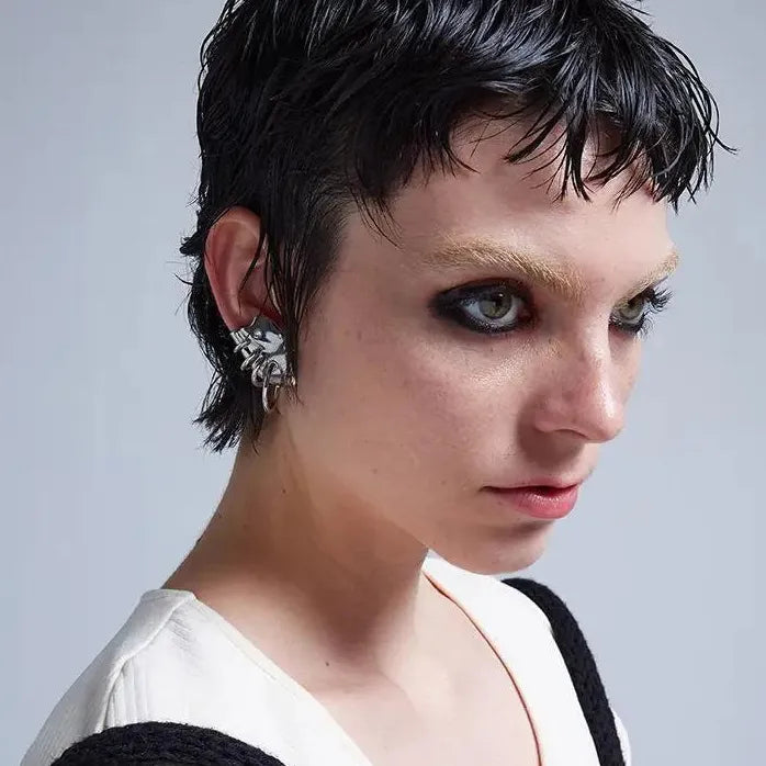 2025 Cyberpunk Skeleton Clip Earrings Copper Alloy Unisex Punk Jewelry Gift