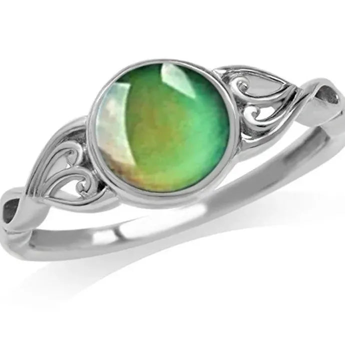Moon Stone Color Changing Mood Ring Zinc Alloy Fashion Jewelry Gift Unisex