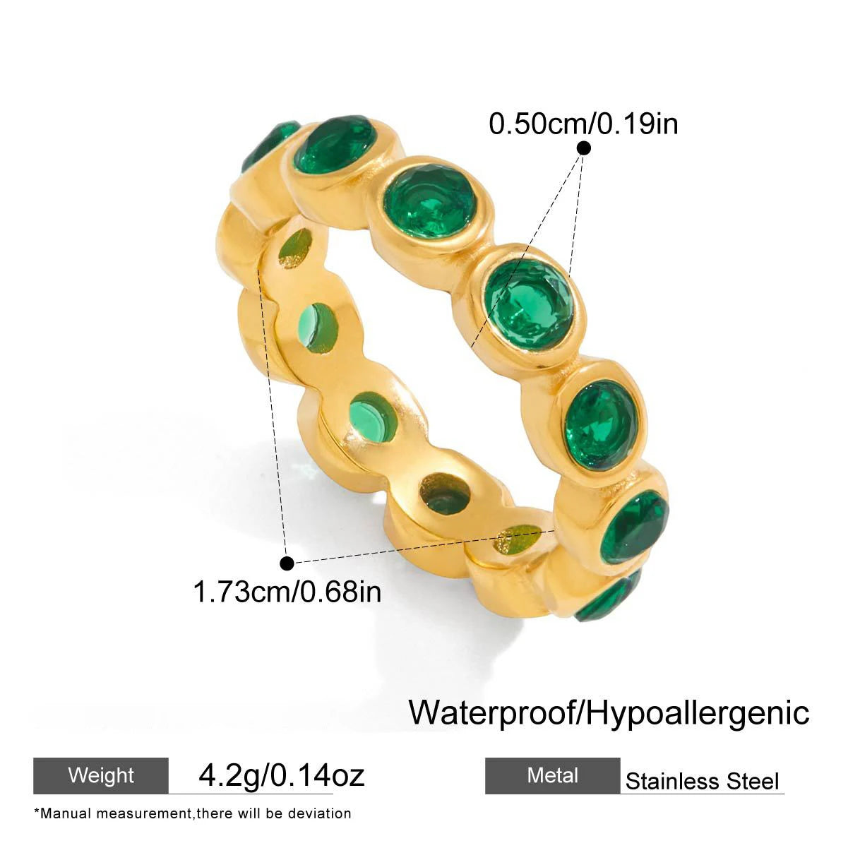 18K Gold Plated 316 Stainless Steel Pink Zircon Waterdrop Knuckle Ring Vintage