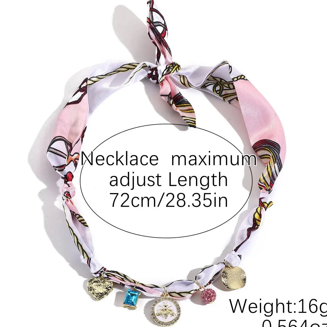 Copper Alloy Multicolored Knot Scarf Necklace Featuring Crystal Daisy Bowknot Heart Star Charms Choker for Women Autumn