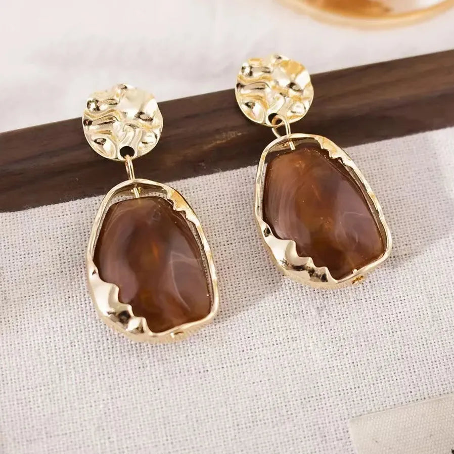 Retro Geometric Triangle Drop Earrings for Women Vintage Style Jewelry