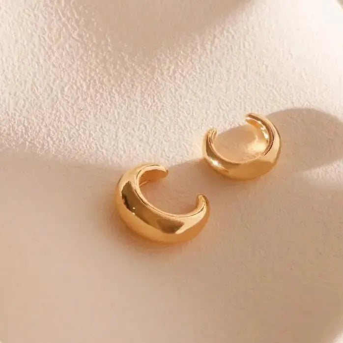 Punk Hip Hop Geometric Metal C-Shape Clip Earrings for Women Party Jewelry