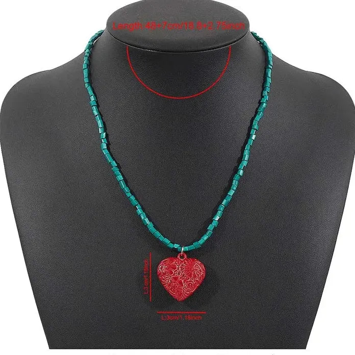 Bohemian Ocean Series Heart Pendant Necklace for Women Stylish Jewelry