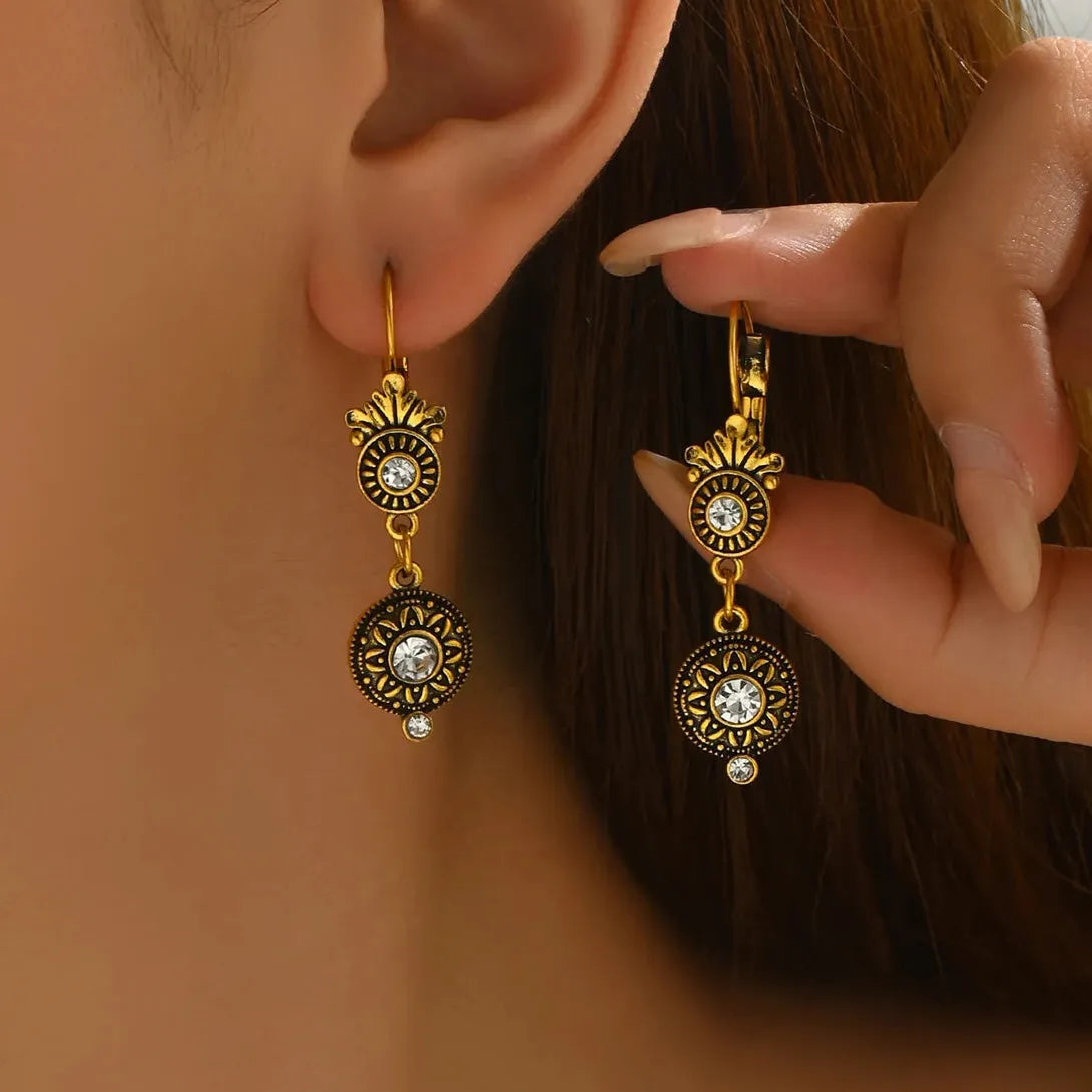 Retro Bohemian Zinc Alloy Pearl Drop Earrings Women’s Long Pendant Jewelry Gift