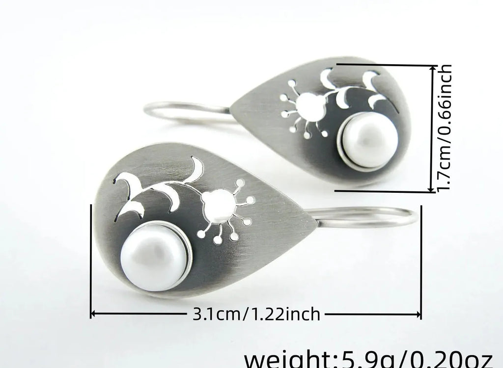Ethnic Style Retro Women's Earrings with Artificial Gemstone Leaves Party Jewelry
