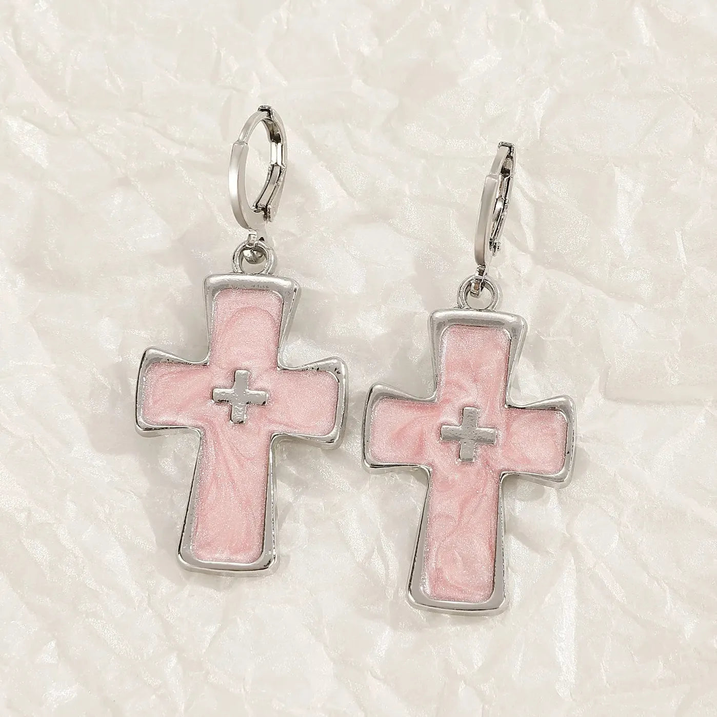 Goth Vintage Pink Strawberry Heart Star Bowknot Pendant Earrings EMO Y2K Fashion