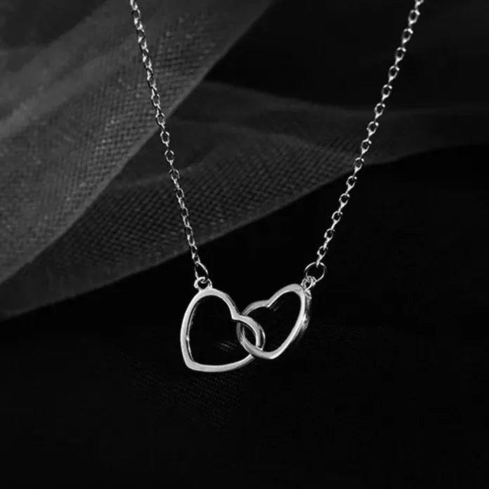 Simple Hollow Love Heart Pendant Necklace Geometric Chain for Women Jewelry