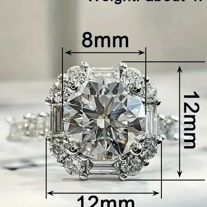 Women's Brass Wedding Party Ring Cubic Zirconia Geometric Inlaid Trendy Jewelry