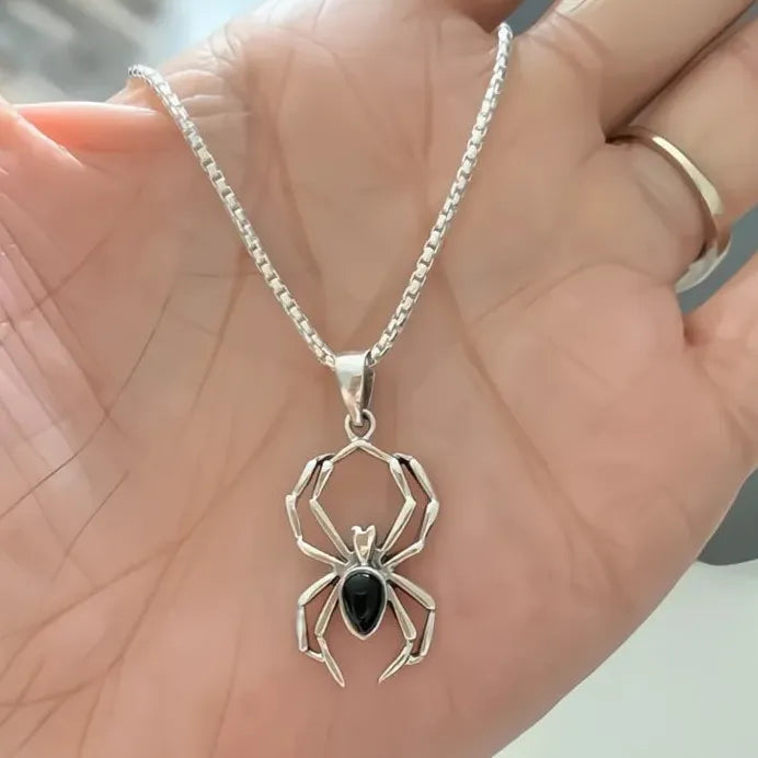 Unisex Punk Spider Pendant Necklace Acrylic Copper Alloy Jewelry Gift