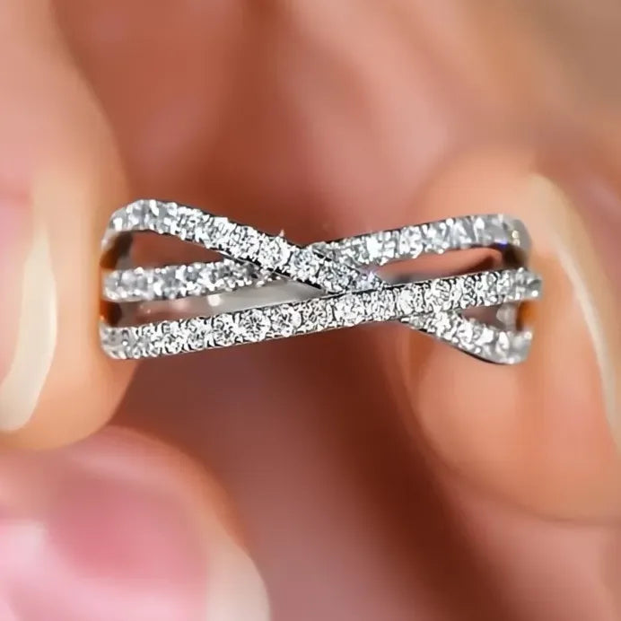 2023 Women's Geometric Cubic Zirconia Wedding Band Ring Jewelry