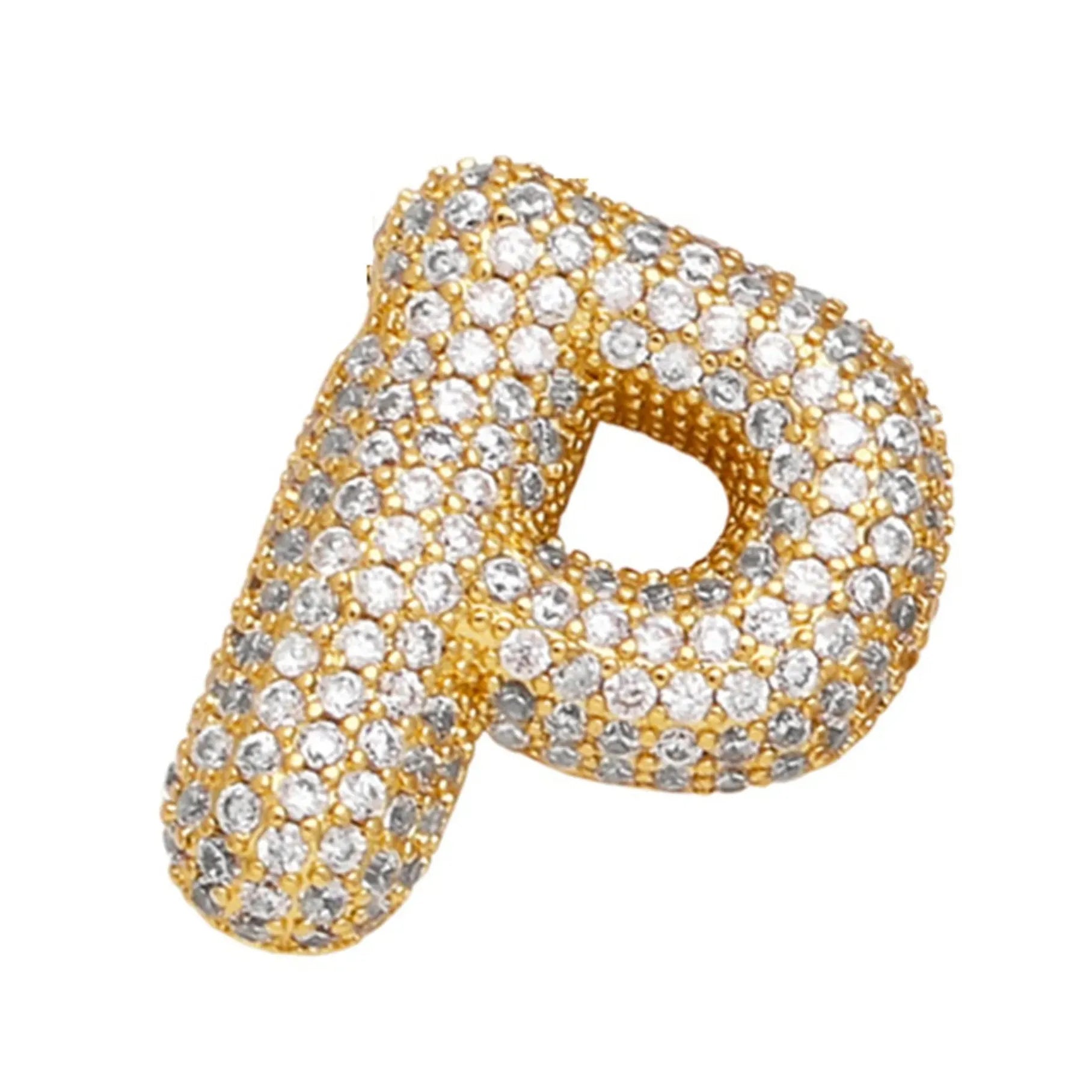2026 Stainless Steel Bubble Letter A-Z Necklace Cubic Zirconia Pendant Women Girls