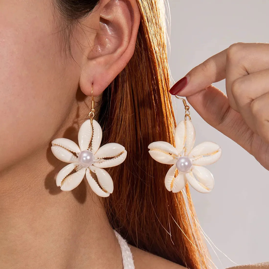 Bohemian Conch Shell Drop Earrings Zinc Alloy Summer Gift for Girls