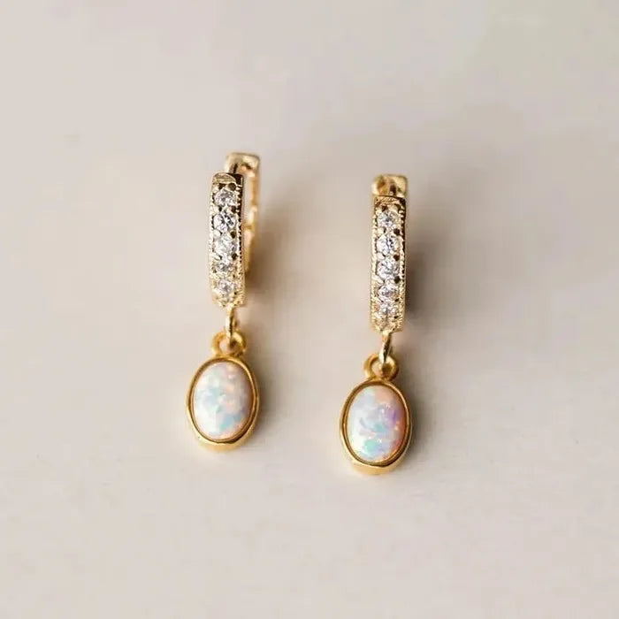 Elegant Gold Cubic Zirconia Drop Earrings for Women, Synthetic Australian Jewelry Gift