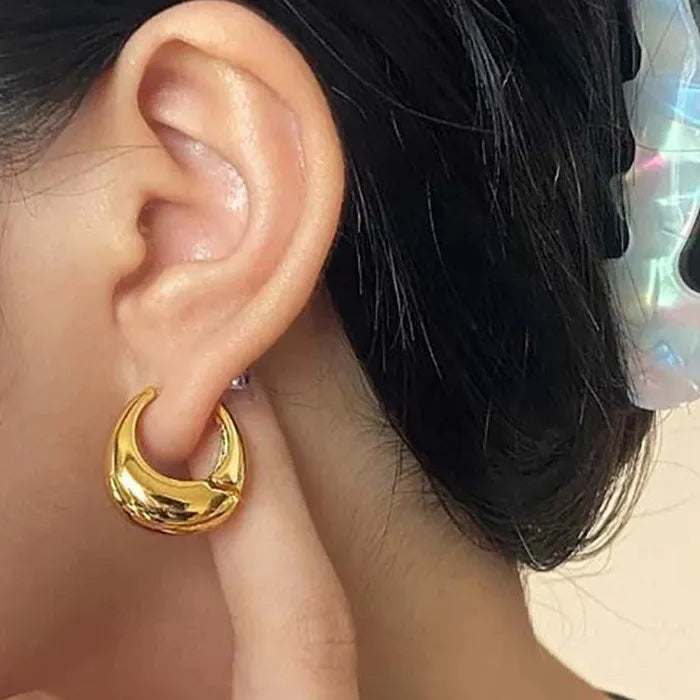 Geometric Copper Hoop Earrings Round Circle Punk Jewelry Gifts 2026