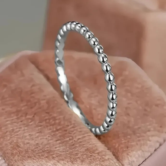 Metal Beads Rings for Women 4 Colors Brass Minimalist Geometric Jewelry