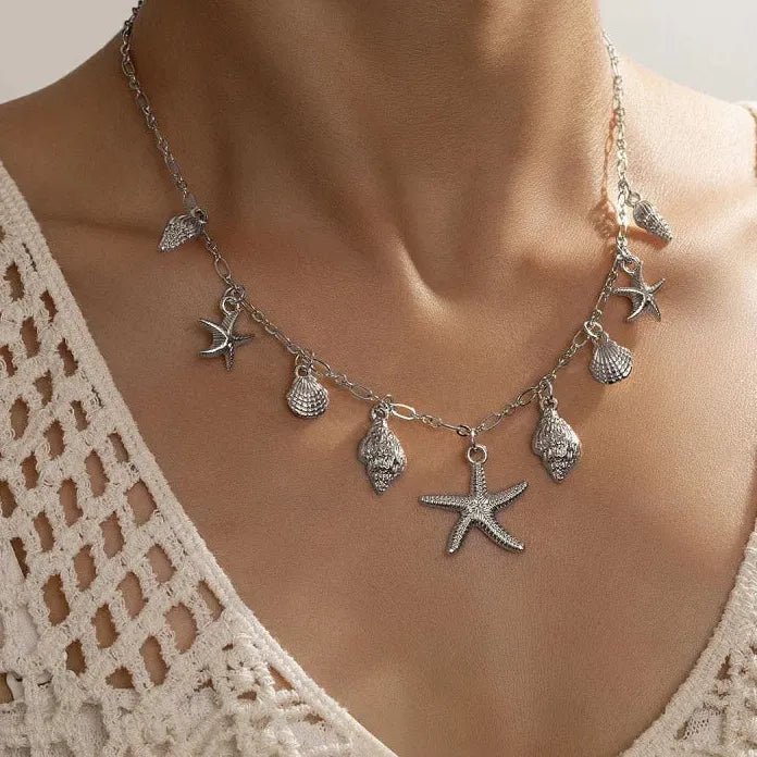 Bohemian Multi-Layer Pearl Conch Pendant Necklace for Women Jewelry Gift