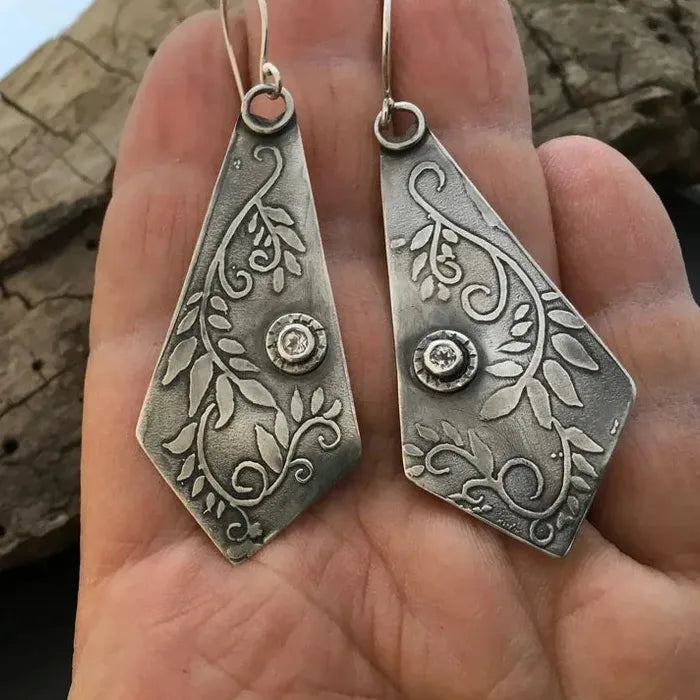 Geometric Bohemian Zinc Alloy Drop Earrings for Women Daily Wear Retro Style