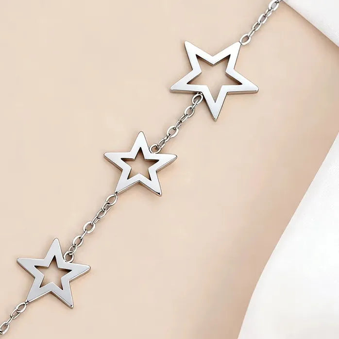 Stainless Steel Hollow Star Finger Bracelet Retro Casual Women's Jewelry Charm