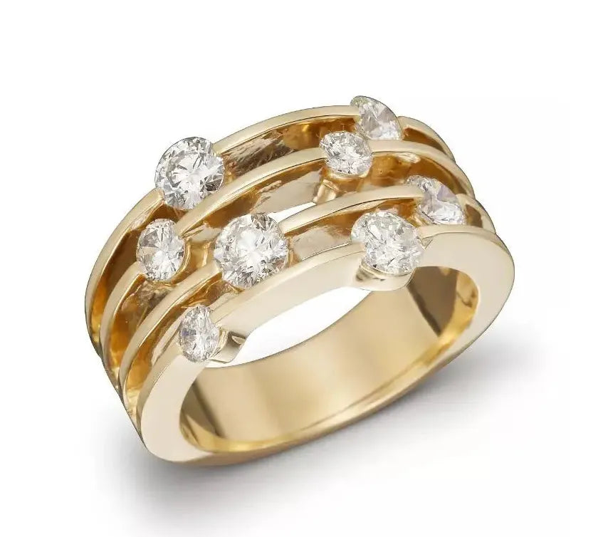 Fashion Hollow Out Zinc Alloy Ring for Women Party Accessories Gold Color