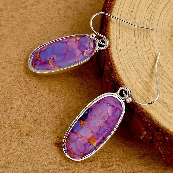 Bohemian Style Women's Resin Drop Earrings Ethnic Retro Beach Party Jewelry Gift