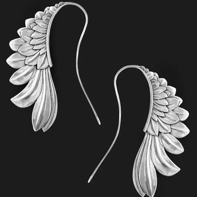 Vintage Angel Wings Zinc Alloy Feather Dangle Earrings for Women Gift