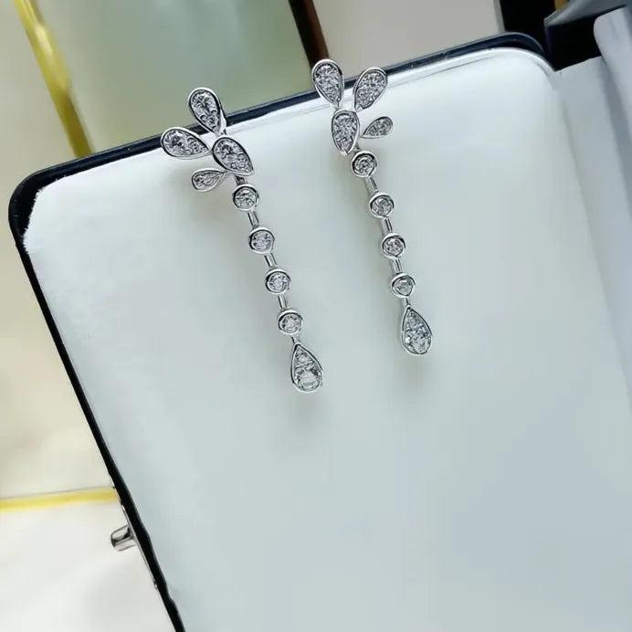 Women's Geometric Cubic Zirconia Drop Earrings for Wedding & Party