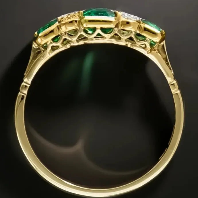 Gold Color Cubic Zirconia Women’s Wedding Anniversary Ring Brass Band