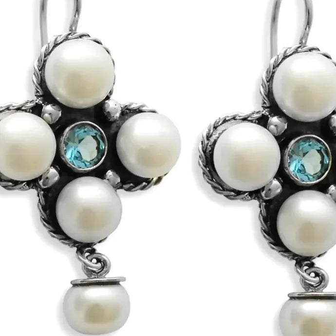 Retro Baroque Style Women's Earrings Elegant Pearl Inlay Zinc Alloy Jewelry