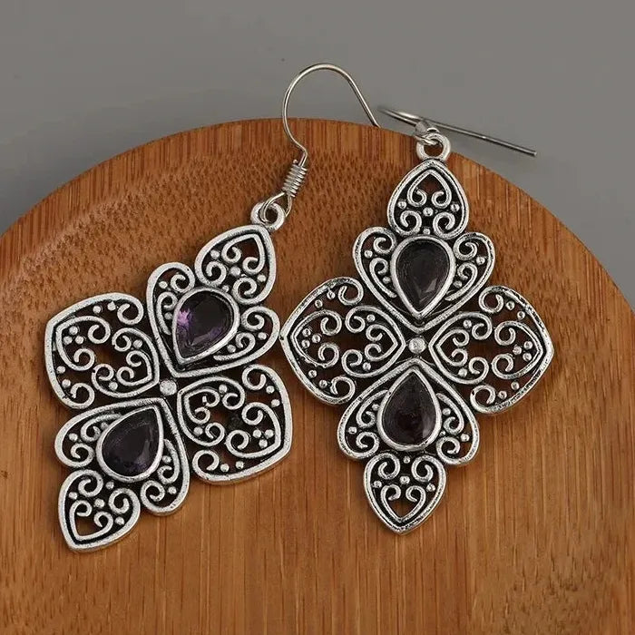 Creative Retro Bohemian Zinc Alloy Drop Earrings for Women Daily Wear