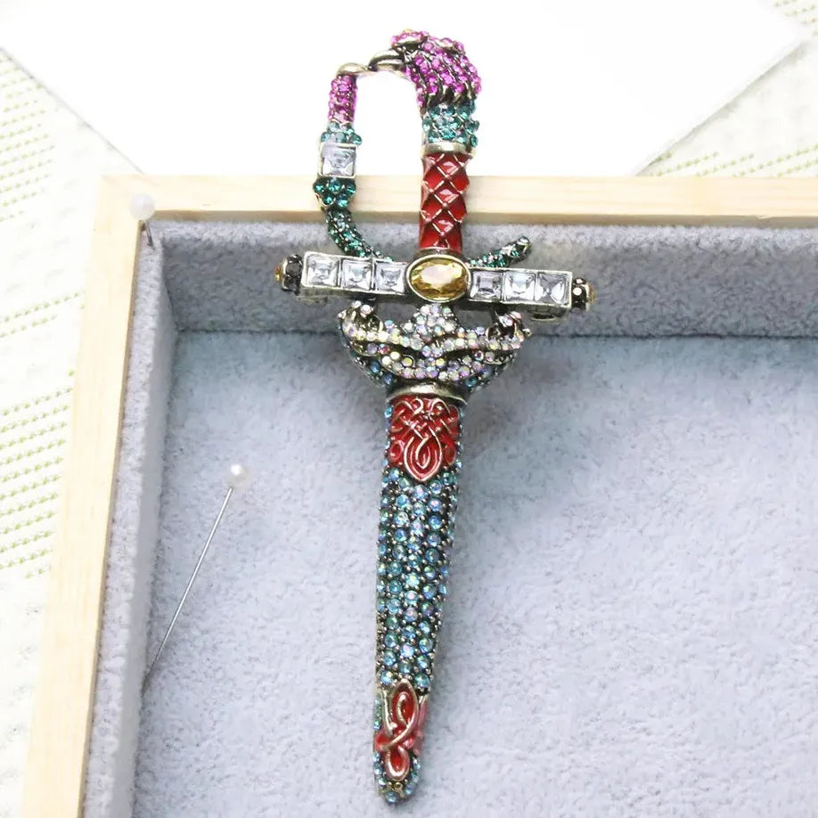 Vintage Sword Brooch Jewelry Gift for Men & Women Classic Style