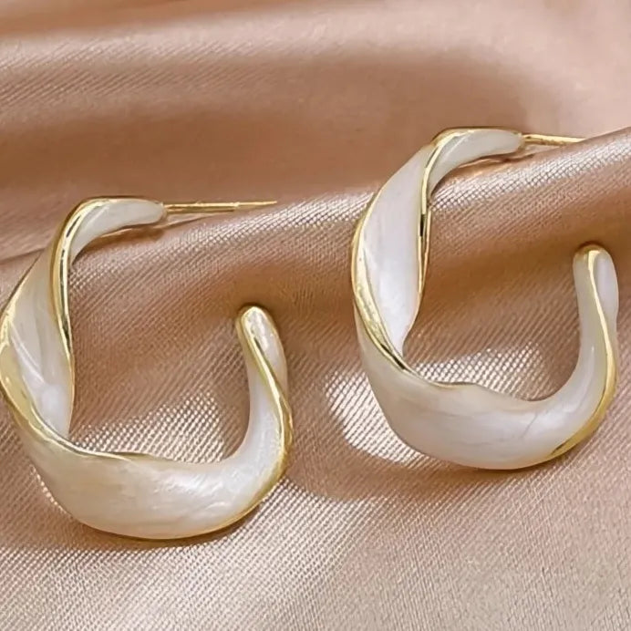 Charming Women’s Gold Geometric Twisty Hoop Earrings Fashion Jewelry