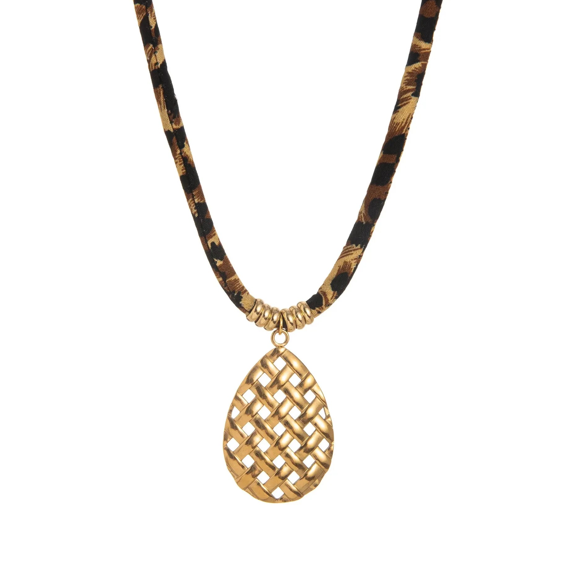 18K Gold Plated Stainless Steel Geometric Pendant Necklace Women Choker Jewelry