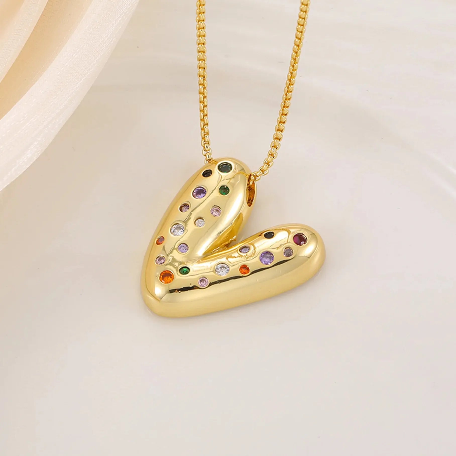 18K Gold Plated A-Z Letter Pendant Necklace for Women Gift Cubic Zirconia