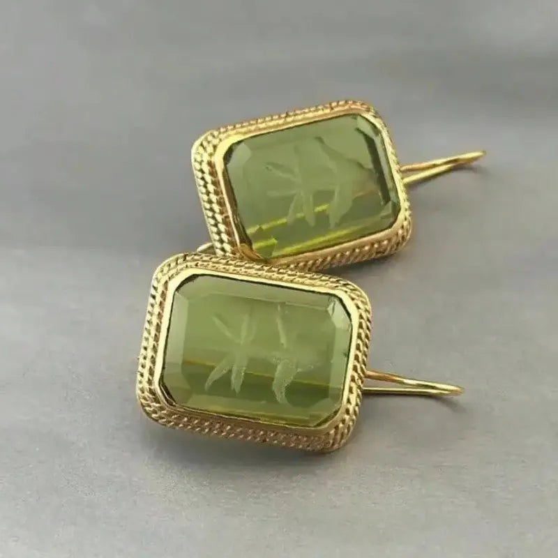 Elegant Retro Copper Geometric Pendant Earrings for Ladies Wedding Jewelry Gifts
