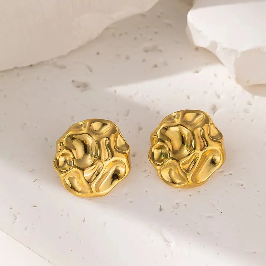 Irregular Geometric Stainless Steel Earrings 18K Gold Plated Tarnish Free