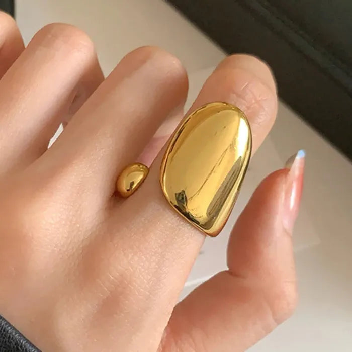 Adjustable Waterdrop Ring for Women Minimalist Retro Jewelry Gift