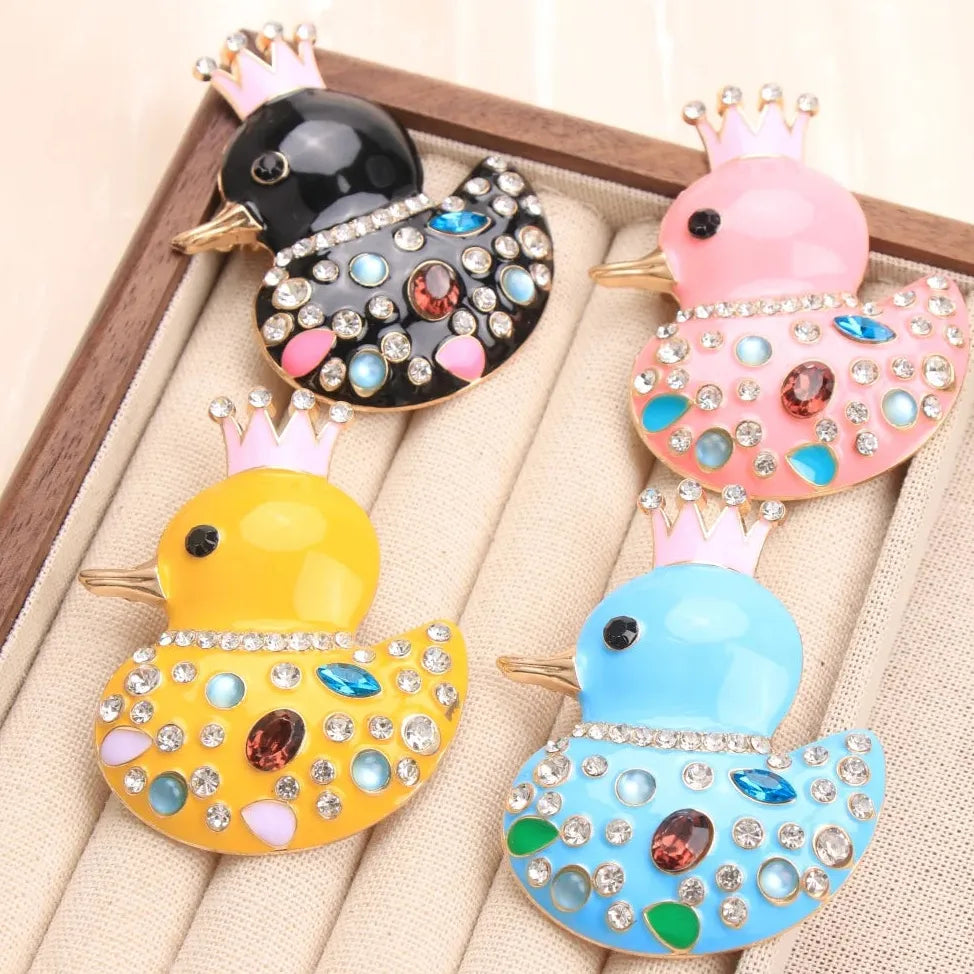 Luxury Crown Duck Brooch Wedding Gift for Women Elegant Classic Style